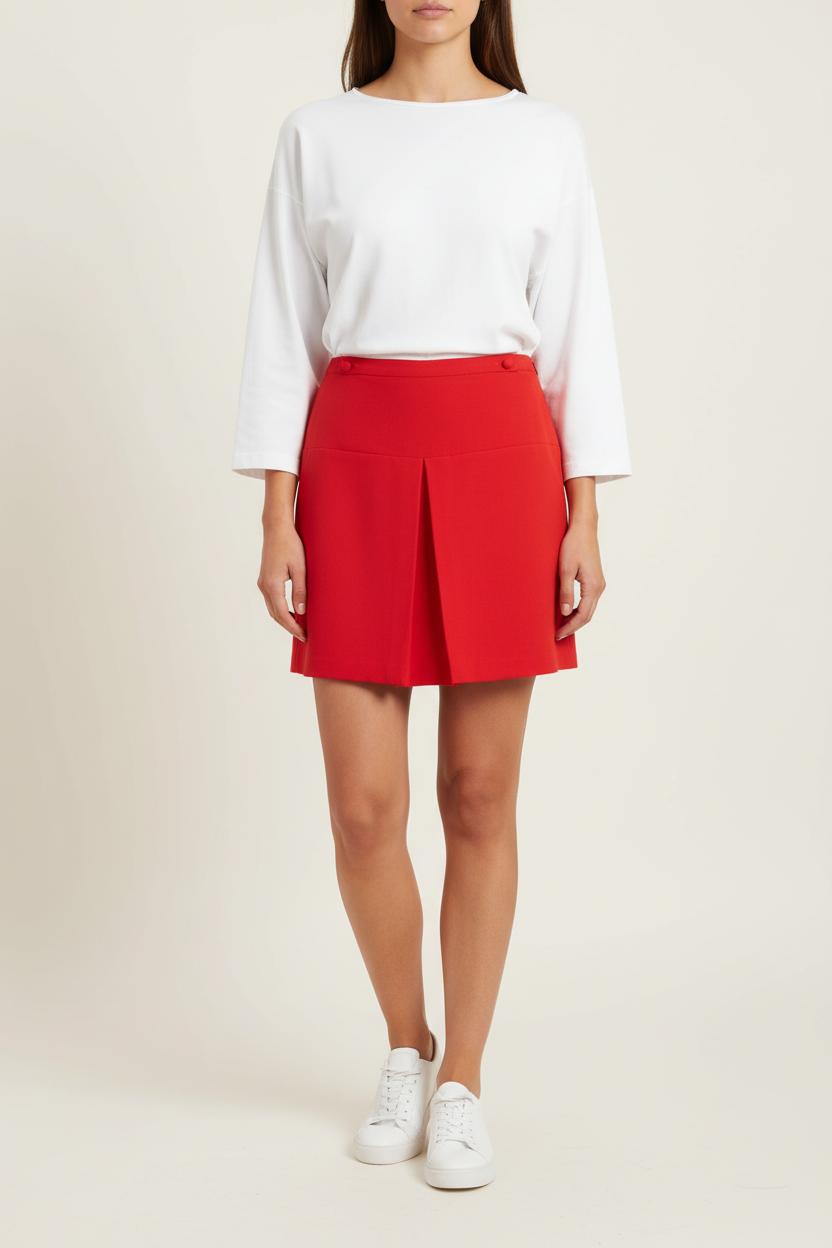 Jupe Plissée Rouge - Taille L/40 de la marque Comptoir des Cotonniers | PARAD27900 - Vendu par Paradigme - Image 1