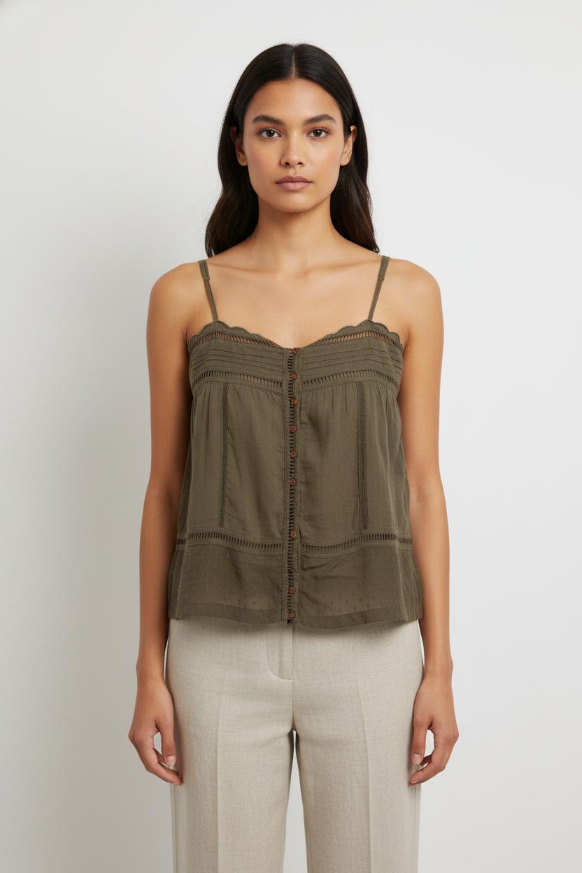 Blouse kaki vert - Taille XS/34