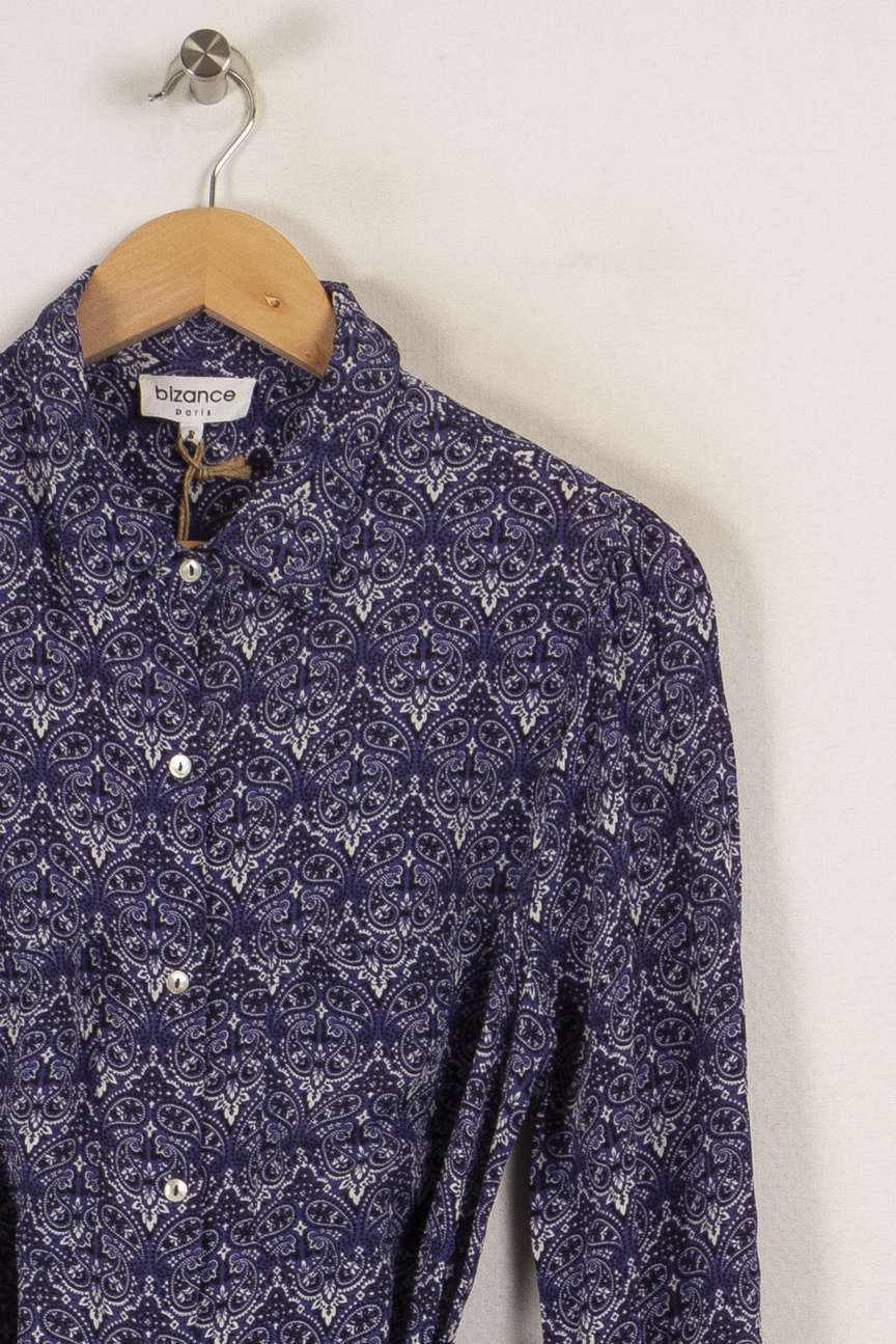 Robe longue bleue à motifs de la marque Bizance | PARAD28327 - Vendu par Paradigme - Image 2