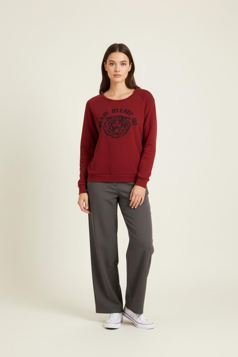 Sweatshirt Bordeaux - Taille S/36 de la marque Claudie Pierlot | PARAD28328 - Vendu par Paradigme - Image 1