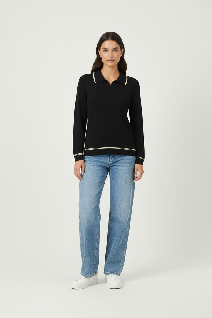 Polo Noir et Blanc - Taille L/40 de la marque Comptoir des Cotonniers | PARAD28332 - Vendu par Paradigme - Image 1