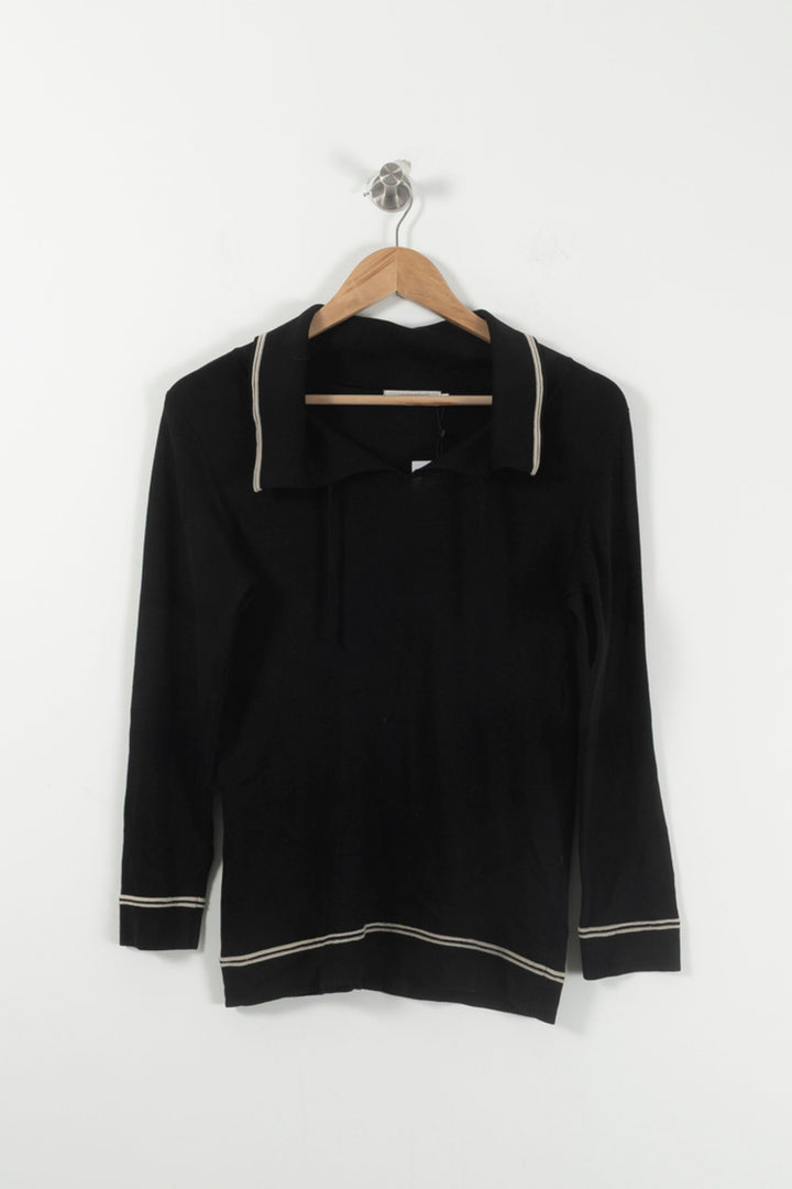 Polo Noir et Blanc - Taille L/40 de la marque Comptoir des Cotonniers | PARAD28332 - Vendu par Paradigme - Image 2