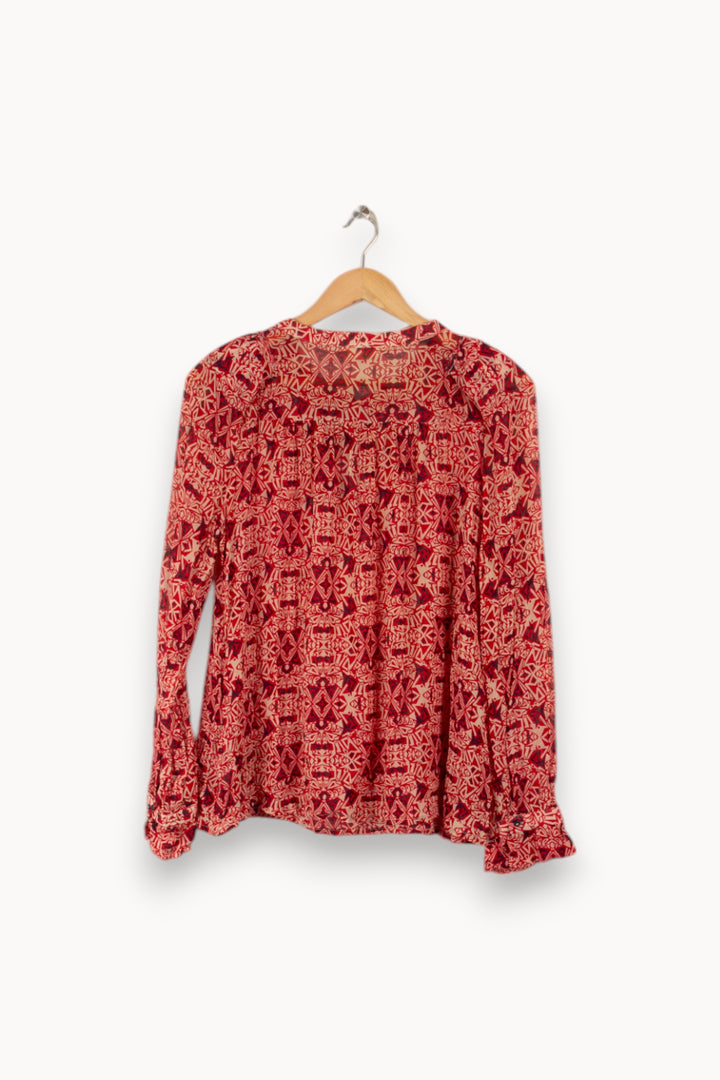 Blouse rouge à motifs de la marque ba&sh | PARAD28336 - Vendu par Paradigme - Image 3
