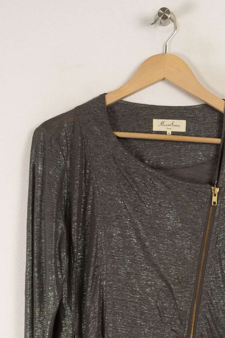 Gilet gris/vert brillant de la marque Marie Sixtine | PARAD28343 - Vendu par Paradigme - Image 2