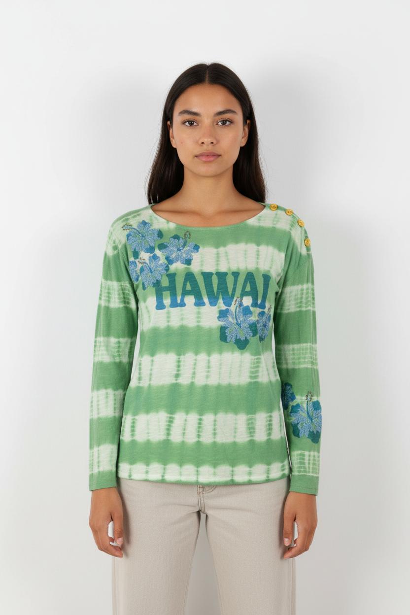 T-shirt manches longues vert - Taille XS/34