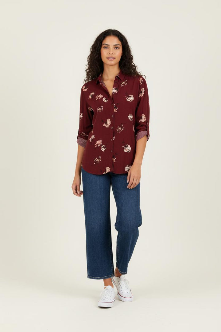 Chemise bordeaux à motifs - Taille S/36