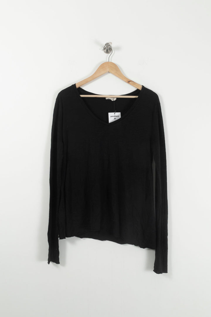 Tee-shirt Manches Longues Noir - Taille L/40 de la marque American Vintage | PARAD28400 - Vendu par Paradigme - Image 2