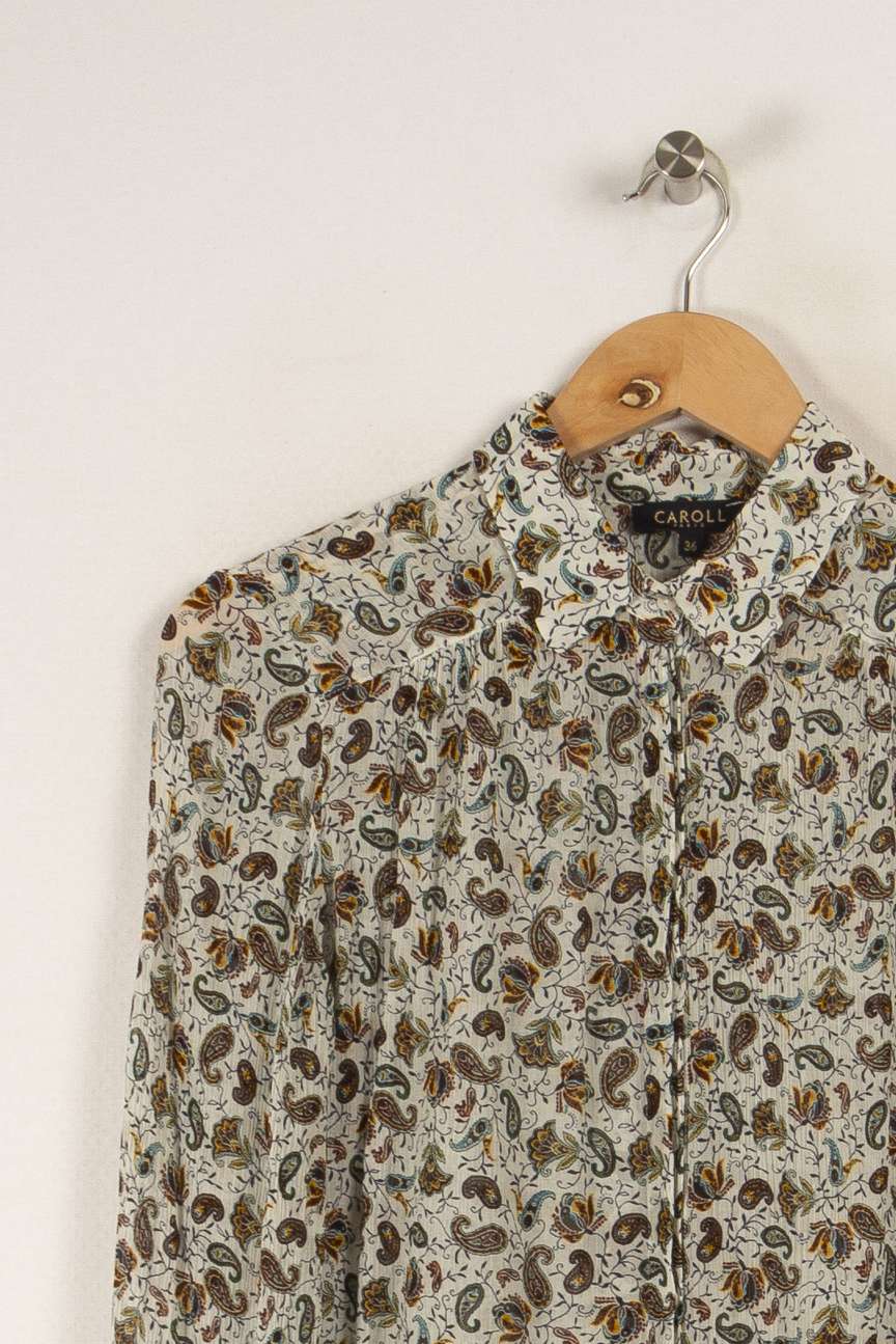 Chemise blanche à motifs de la marque Caroll | PARAD28410 - Vendu par Paradigme - Image 2