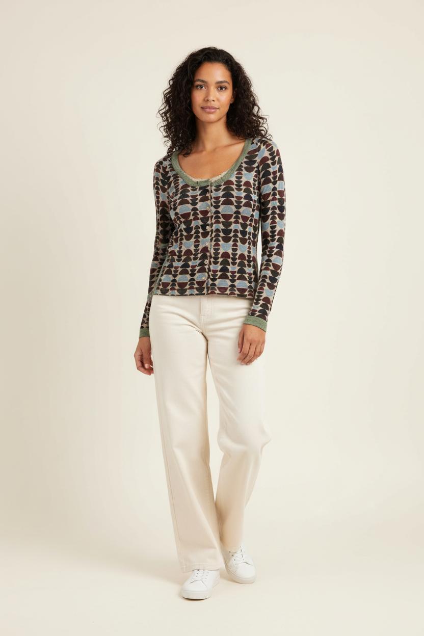 T-shirt manches longues multicolore - Taille S/36