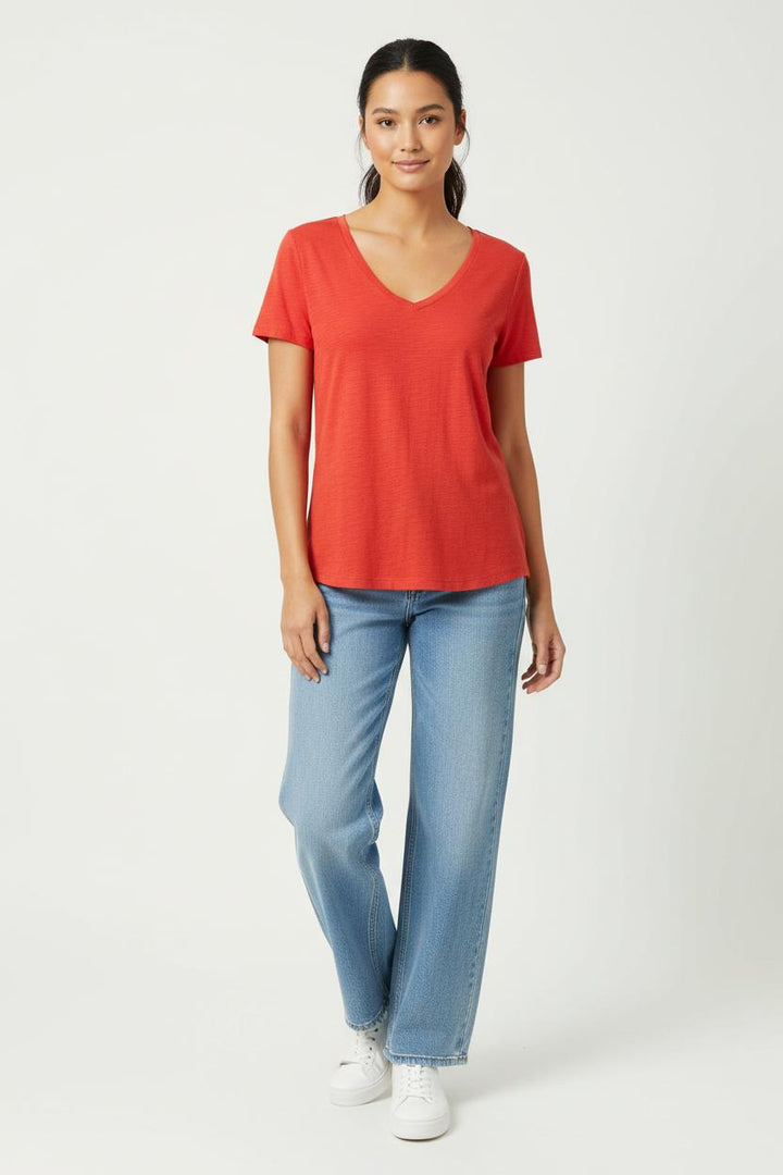 Tee-shirt Rouge - Taille L/40 de la marque American Vintage | PARAD28436 - Vendu par Paradigme - Image 1