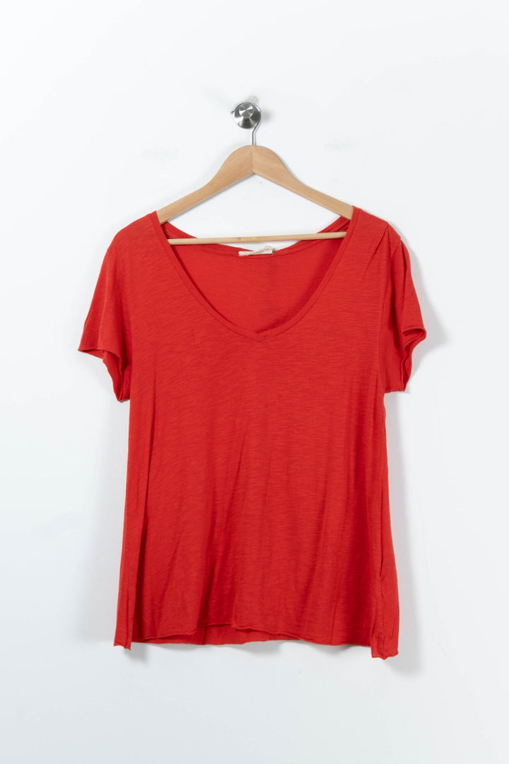 Tee-shirt Rouge - Taille L/40 de la marque American Vintage | PARAD28436 - Vendu par Paradigme - Image 2