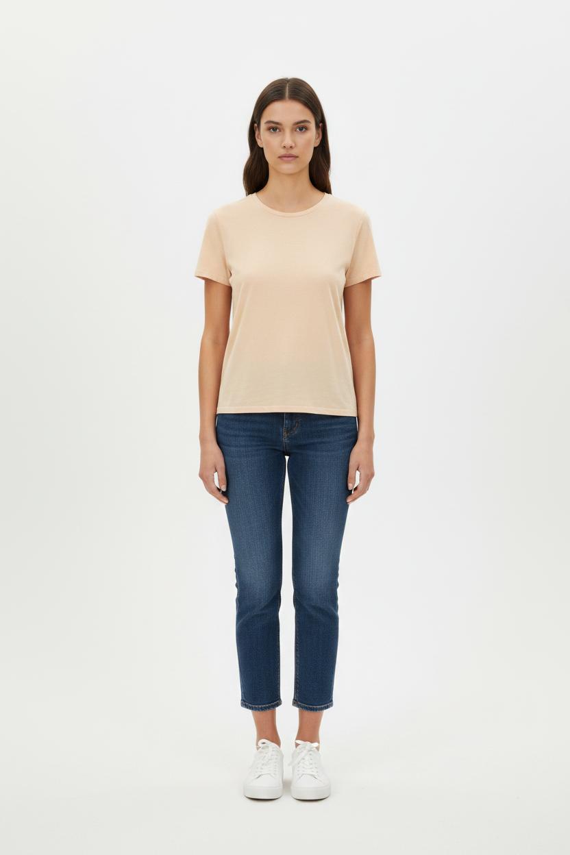 T-shirt orange/beige - Taille L/40