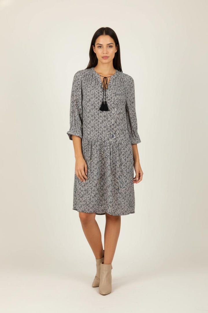 Robe bleue à motifs - Taille M/38