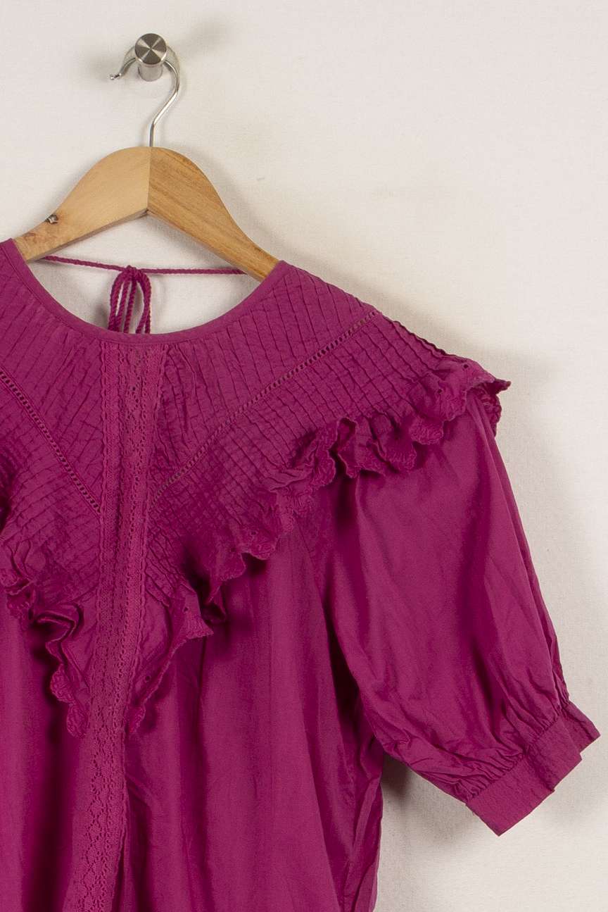 Blouse violette/rose de la marque La Fée Maraboutée | PARAD28482 - Vendu par Paradigme - Image 2