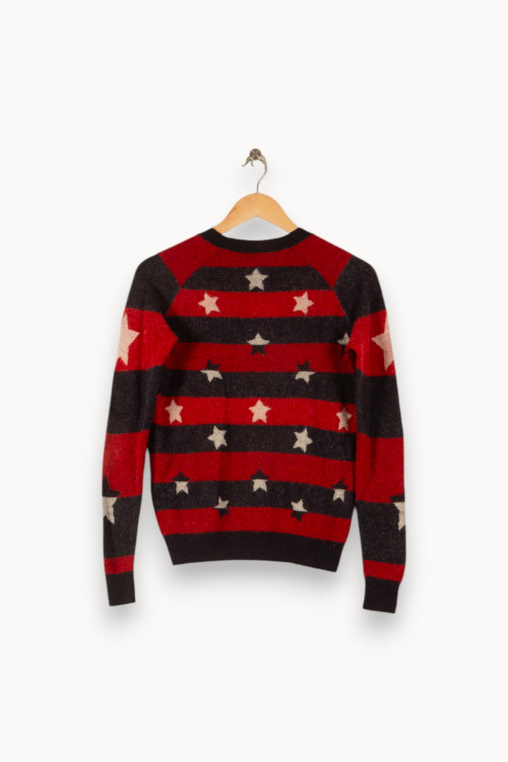 Pull Rouge et Noir - Taille S/36 de la marque The Kooples | PARAD28486 - Vendu par Paradigme - Image 4