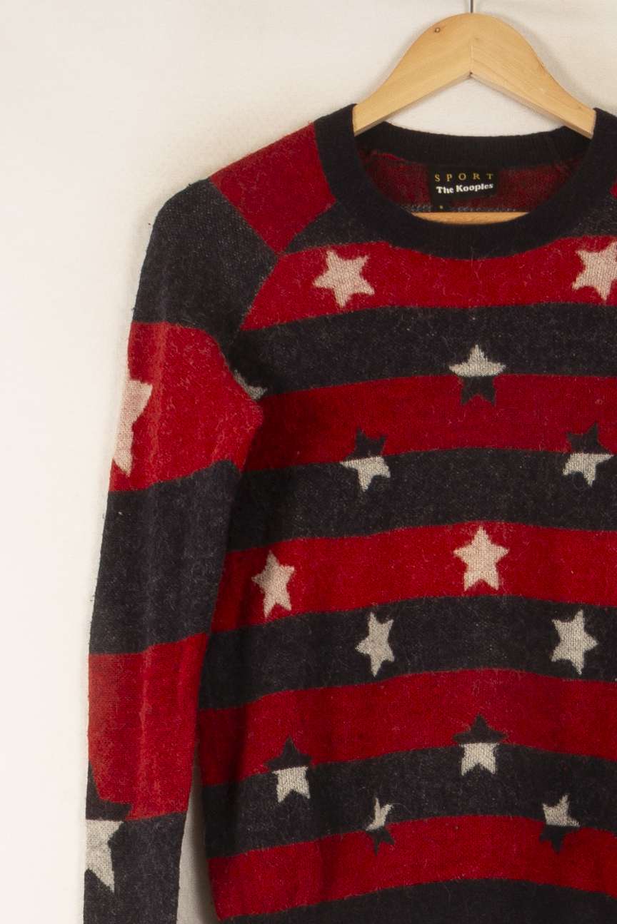 Pull Rouge et Noir - Taille S/36 de la marque The Kooples | PARAD28486 - Vendu par Paradigme - Image 3