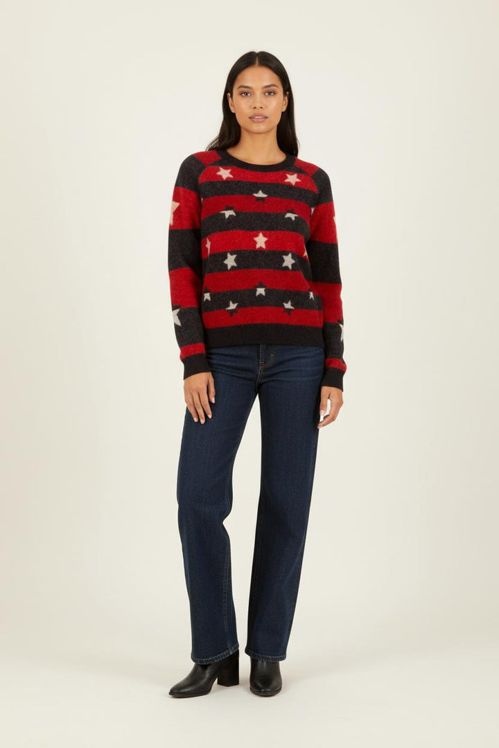 Pull Rouge et Noir - Taille S/36 de la marque The Kooples | PARAD28486 - Vendu par Paradigme - Image 1