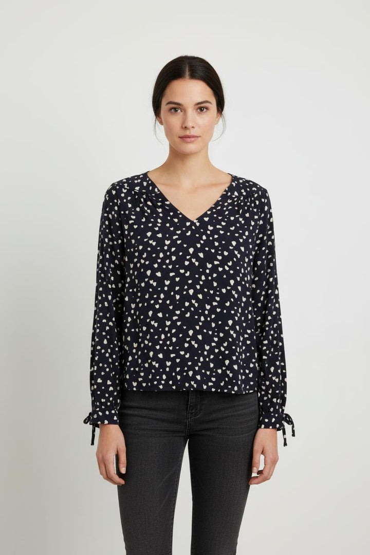 Blouse bleue à motifs - Taille M/38
