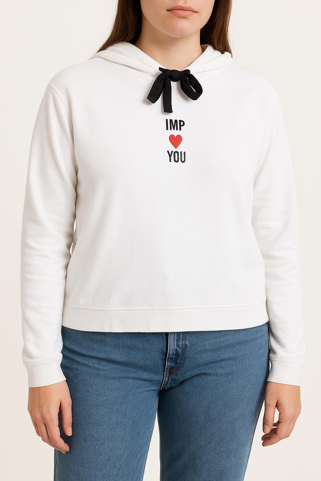 Sweat à Capuche Blanc et Noir - Taille L/40 de la marque Imprevu | PARAD28544 - Vendu par Paradigme - Image 1