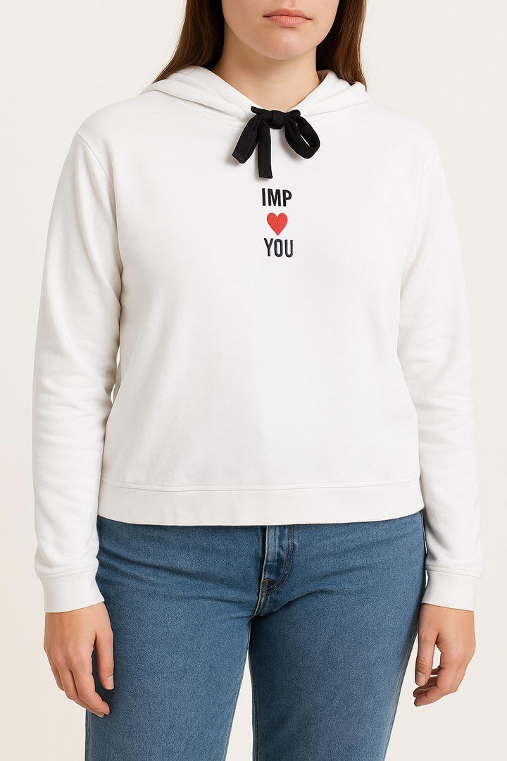 Sweat à Capuche Blanc et Noir - Taille L/40 de la marque Imprevu | PARAD28544 - Vendu par Paradigme - Image 1