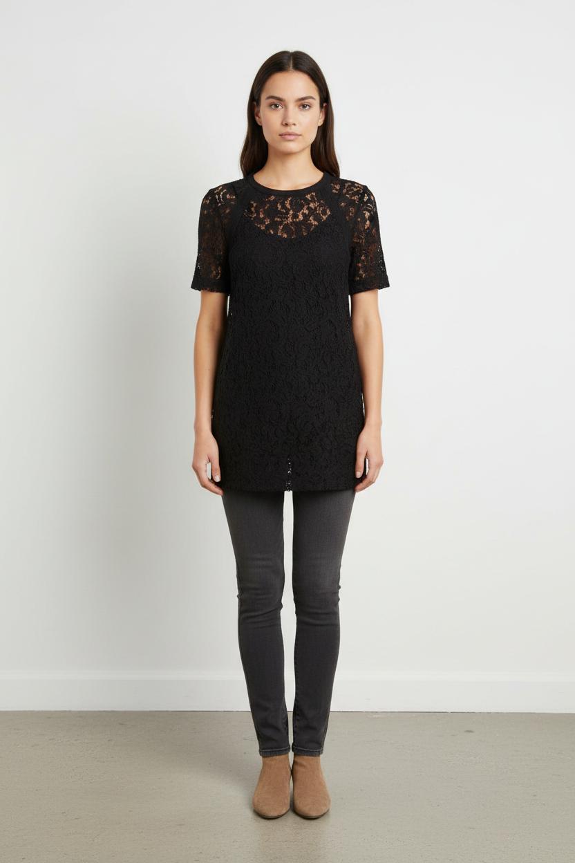 Robe en dentelle noire - Taille S/36