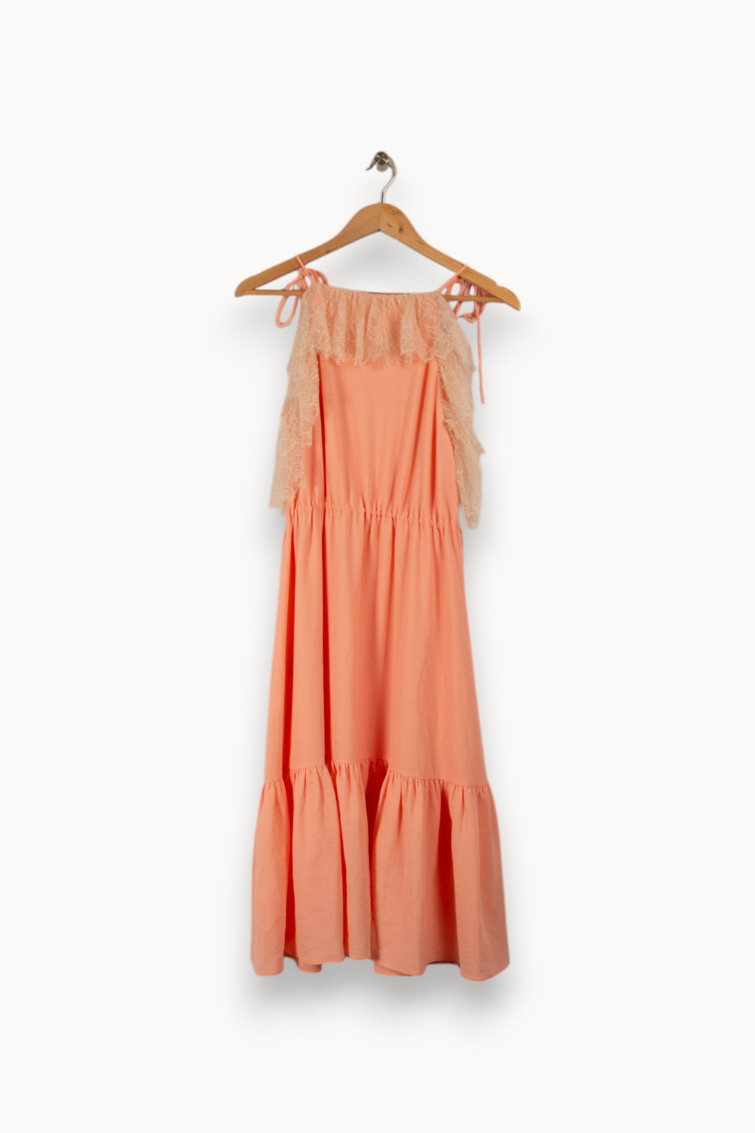 Robe longue rose avec dentelle - Taille S/36 de la marque Claudie Pierlot | PARAD28581 - Vendu par Paradigme - Image 3