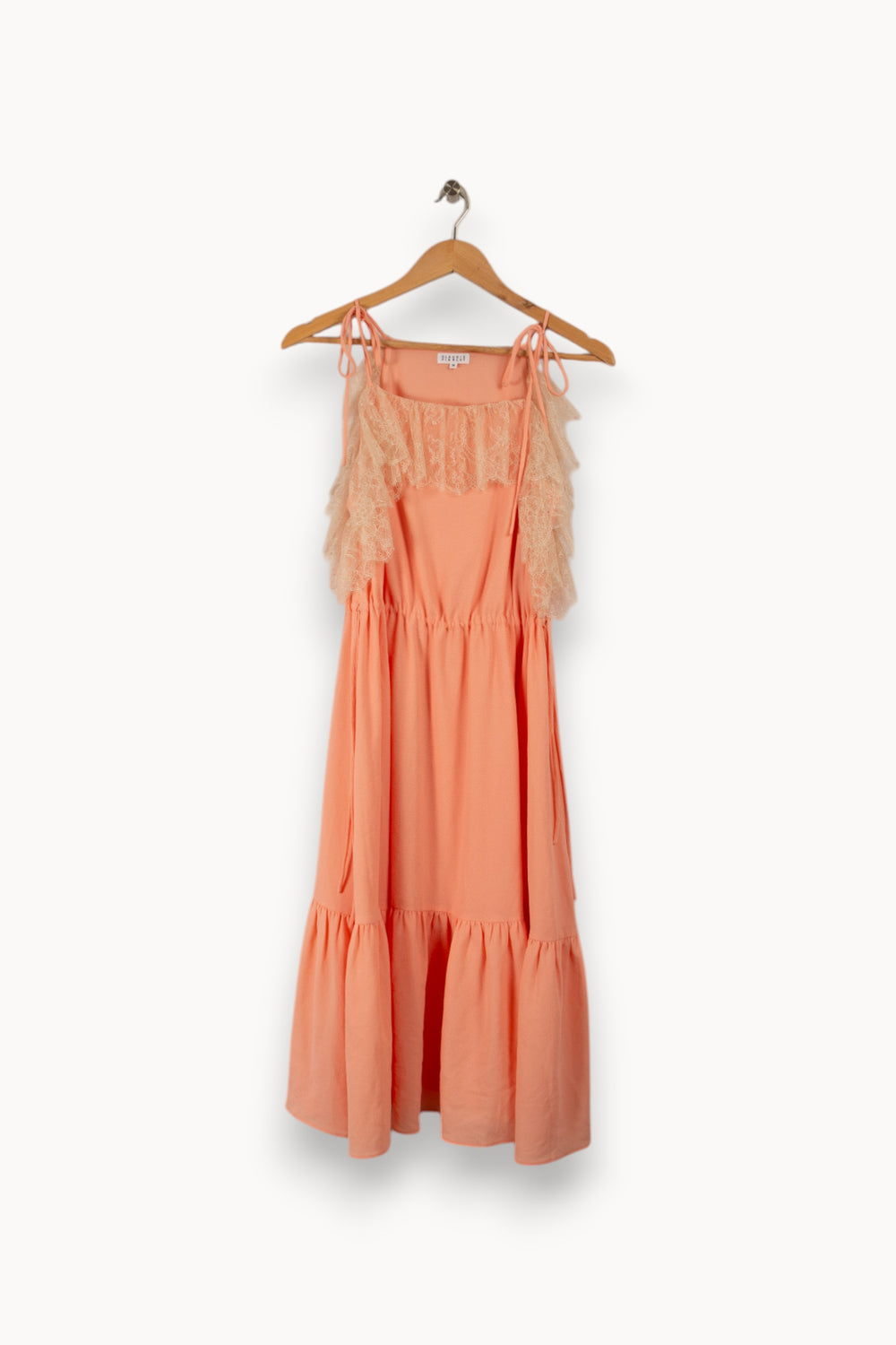 Robe longue rose avec dentelle - Taille S/36 de la marque Claudie Pierlot | PARAD28581 - Vendu par Paradigme - Image 1