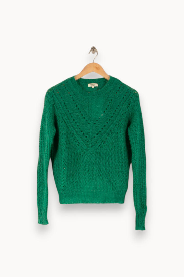 Pull Vert - Taille XS/34 de la marque Caroll | PARAD28617 - Vendu par Paradigme - Image 2