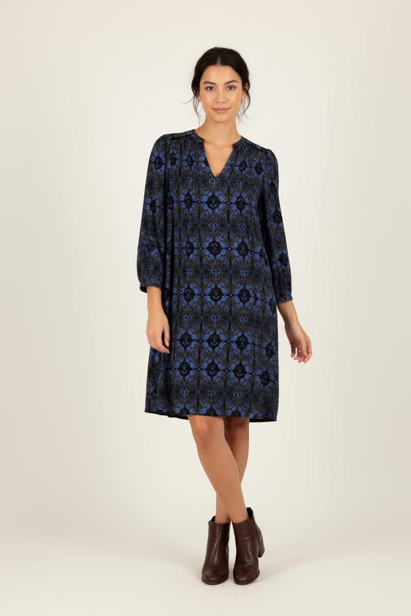 Robe bleue à motifs - Taille S/36