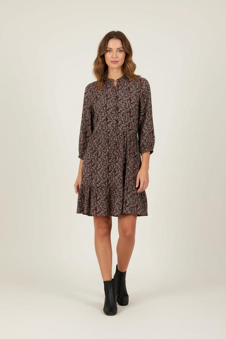 Robe bordeaux à motifs - Taille S/36