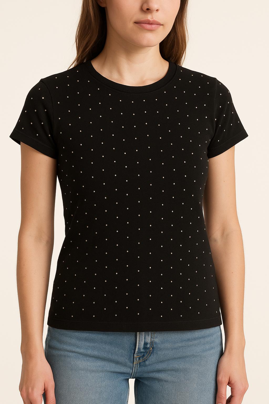 T-shirt Noir - Taille XS/34 de la marque Caroll | PARAD28673 - Vendu par Paradigme - Image 1