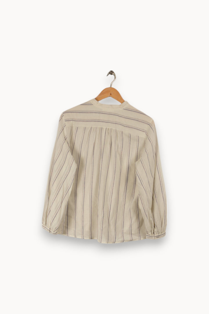 Blouse blanche rayée - Taille XS/34 de la marque Des petits hauts | PARAD28712 - Vendu par Paradigme - Image 3