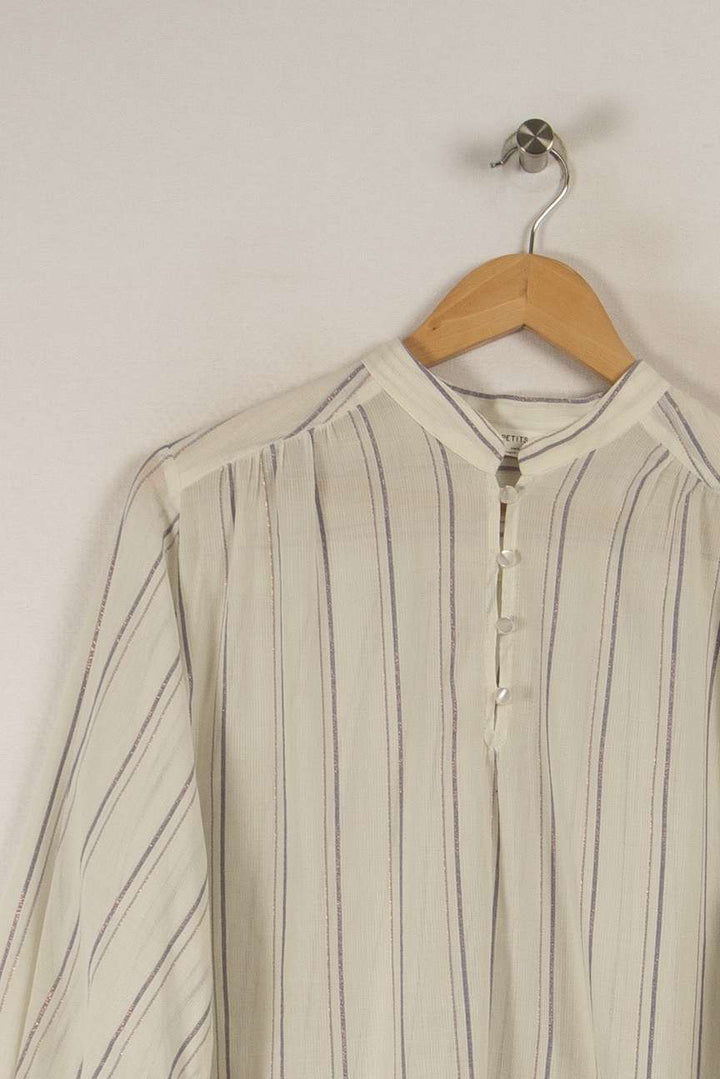 Blouse blanche rayée - Taille XS/34 de la marque Des petits hauts | PARAD28712 - Vendu par Paradigme - Image 2