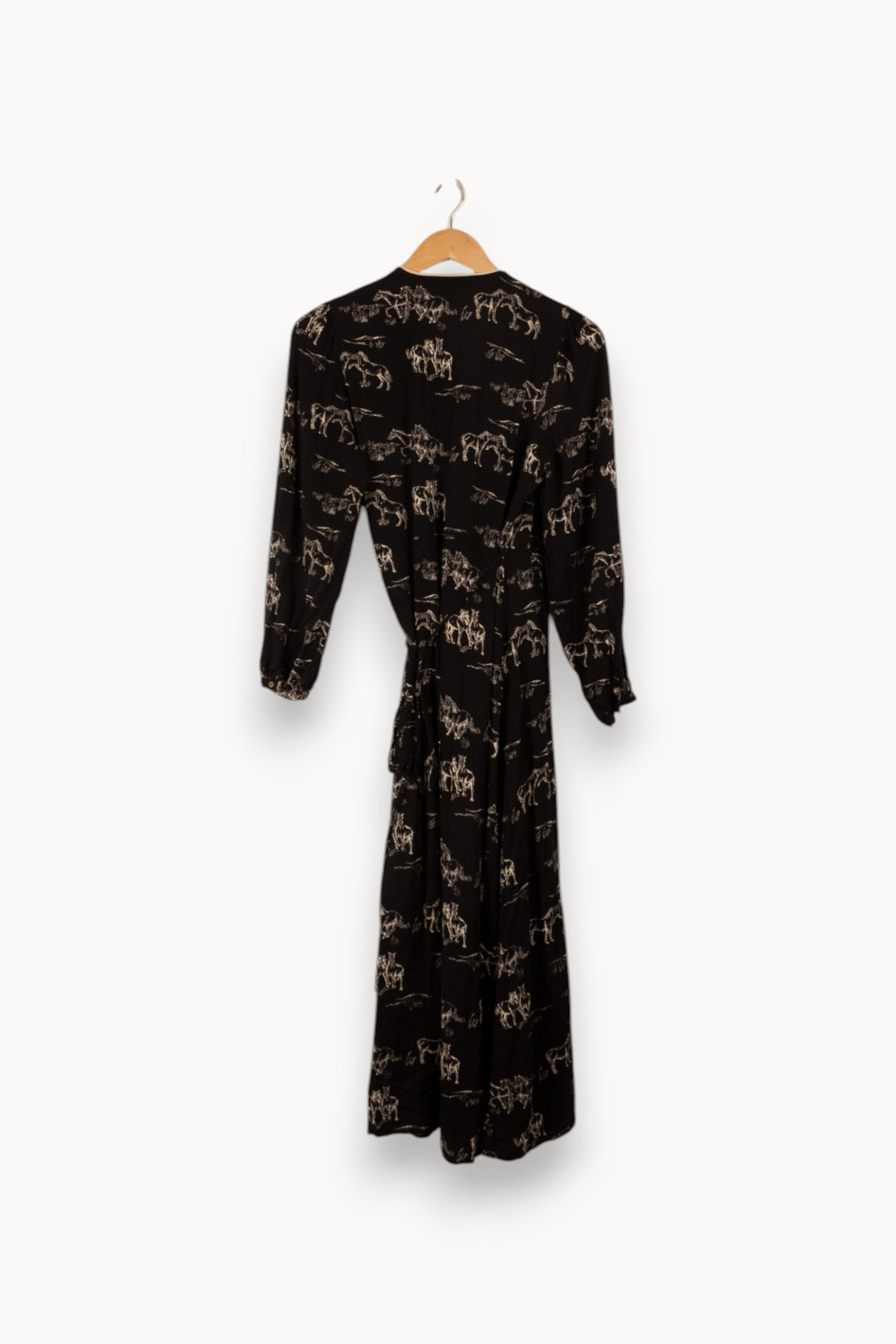 Robe longue noire à motifs - Taille S/36 de la marque La Fée Maraboutée | PARAD28720 - Vendu par Paradigme - Image 3