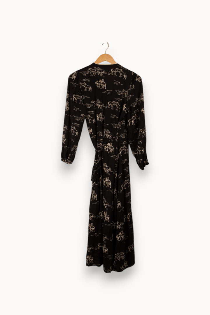 Robe longue noire à motifs - Taille S/36 de la marque La Fée Maraboutée | PARAD28720 - Vendu par Paradigme - Image 3