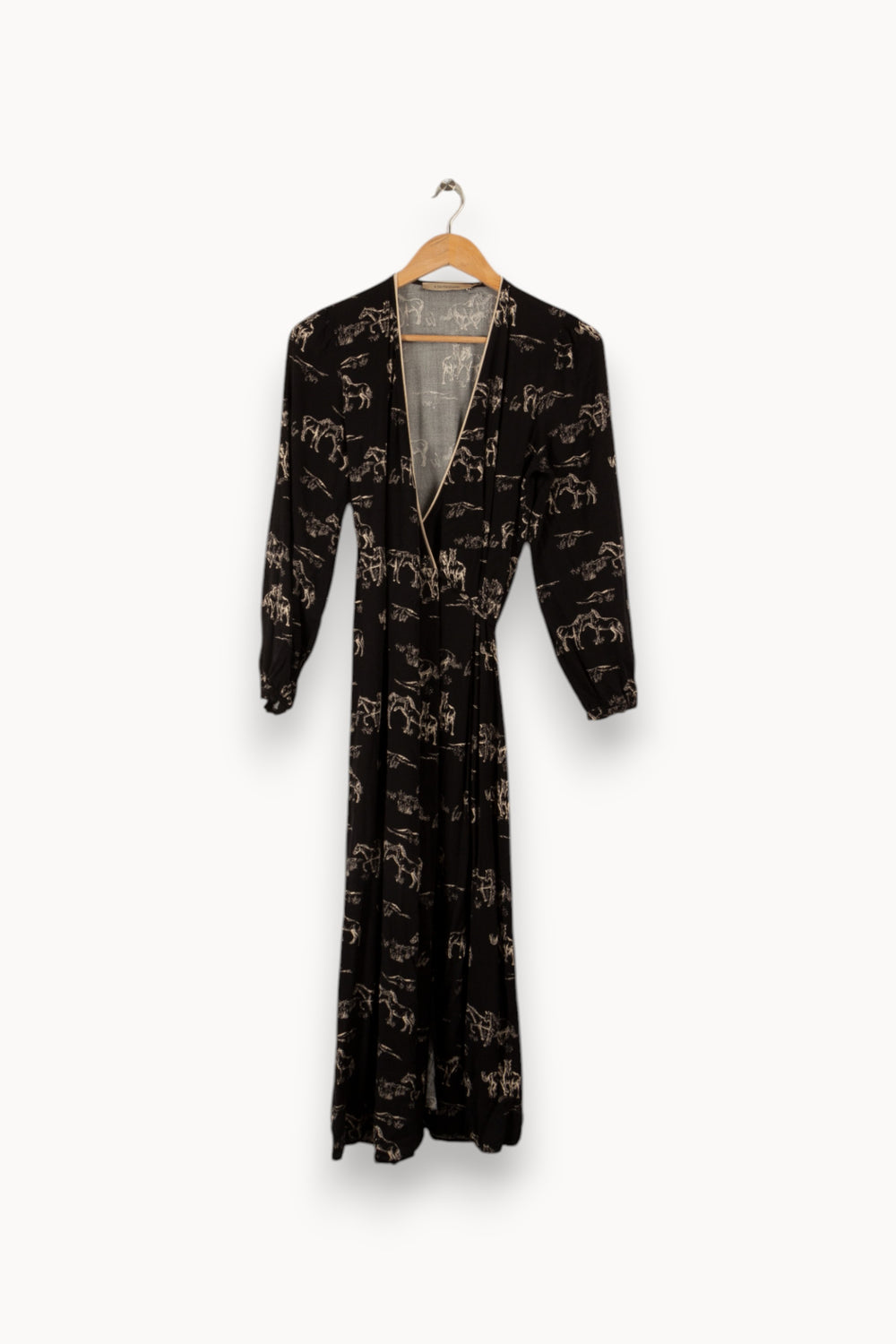 Robe longue noire à motifs - Taille S/36 de la marque La Fée Maraboutée | PARAD28720 - Vendu par Paradigme - Image 1