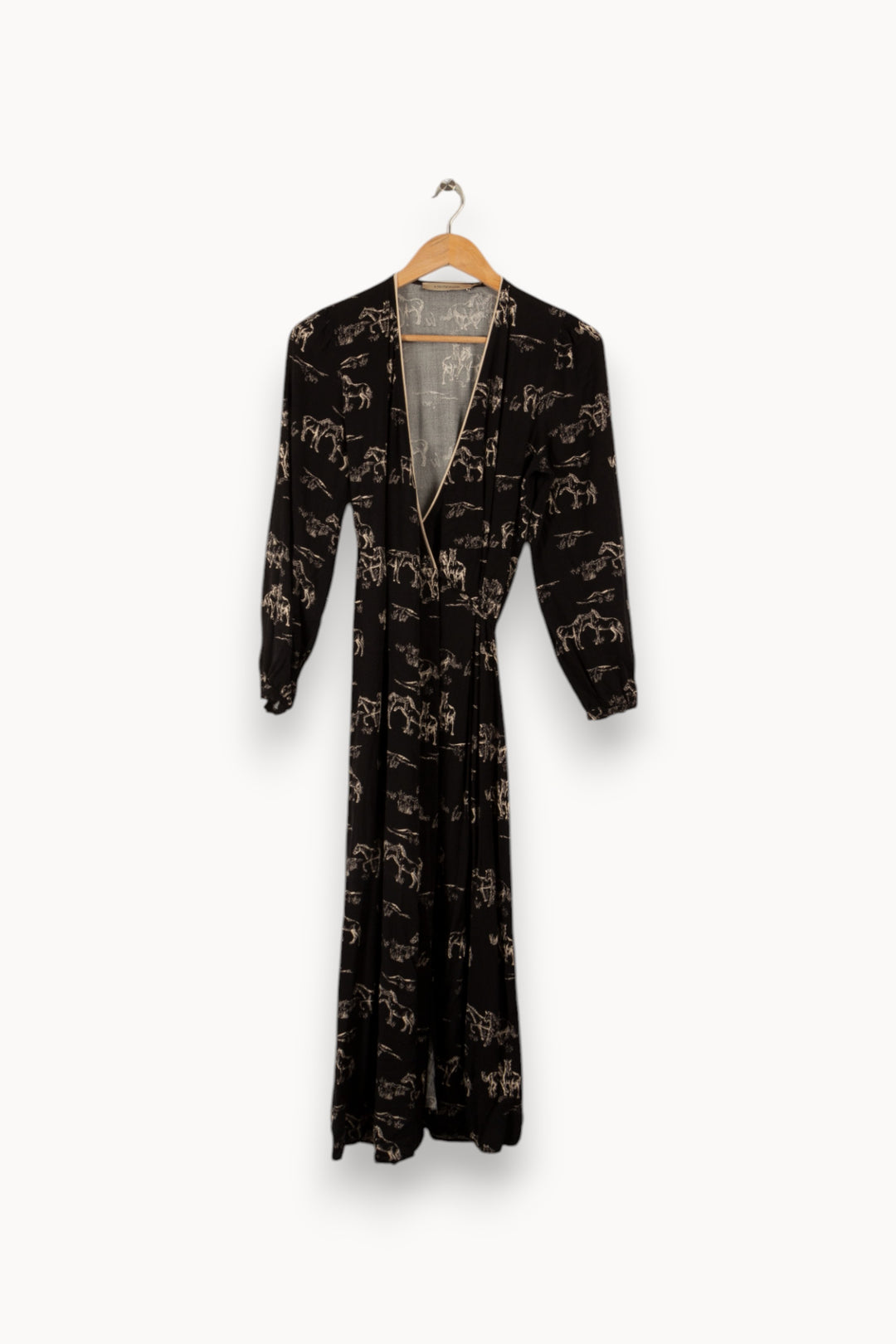 Robe longue noire à motifs - Taille S/36 de la marque La Fée Maraboutée | PARAD28720 - Vendu par Paradigme - Image 1