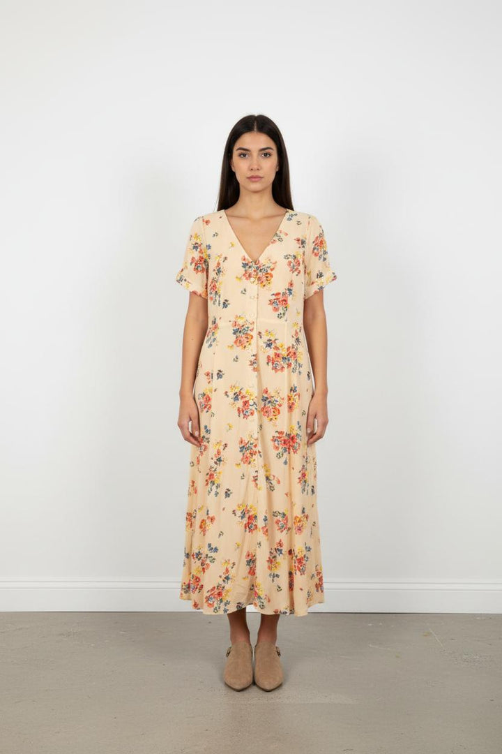 Robe Longue Fleurie Rose et Jaune - Taille S/36 de la marque Sézane | PARAD28739 - Vendu par Paradigme - Image 1