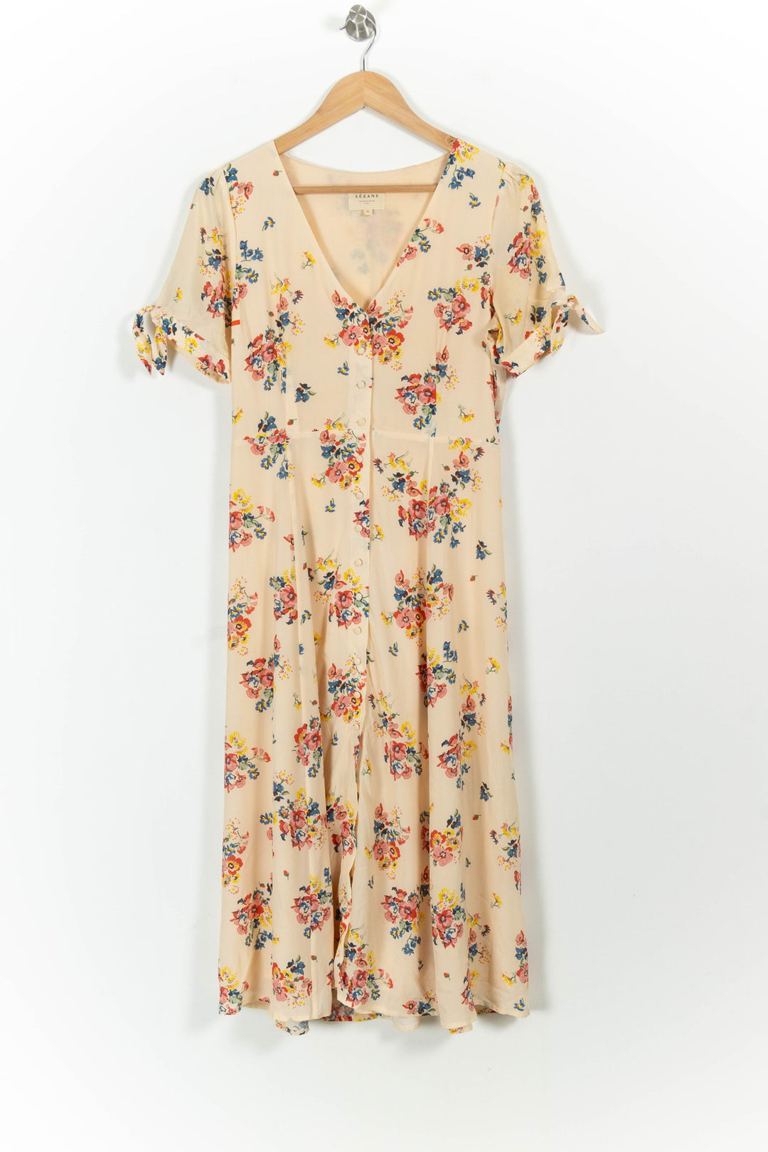 Robe Longue Fleurie Rose et Jaune - Taille S/36 de la marque Sézane | PARAD28739 - Vendu par Paradigme - Image 2