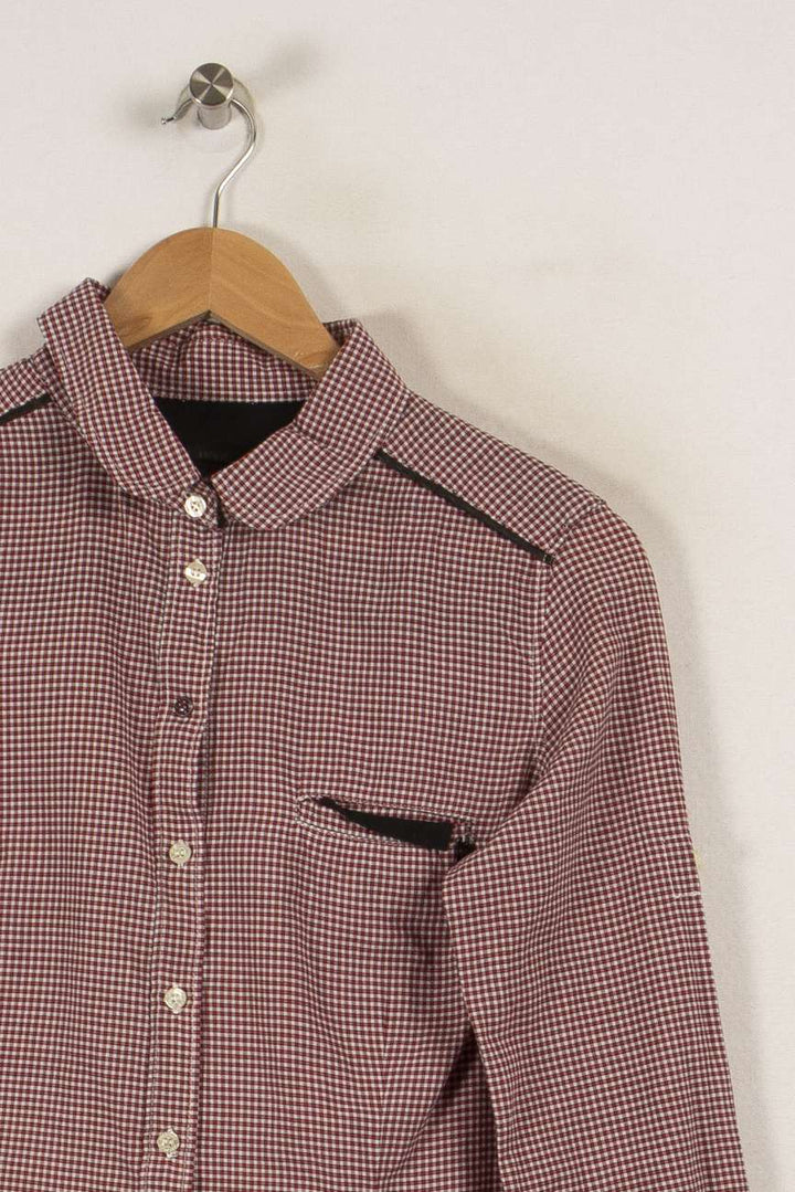 Chemise bordeaux à carreaux - Taille M/38 de la marque IKKS | PARAD28763 - Vendu par Paradigme - Image 2