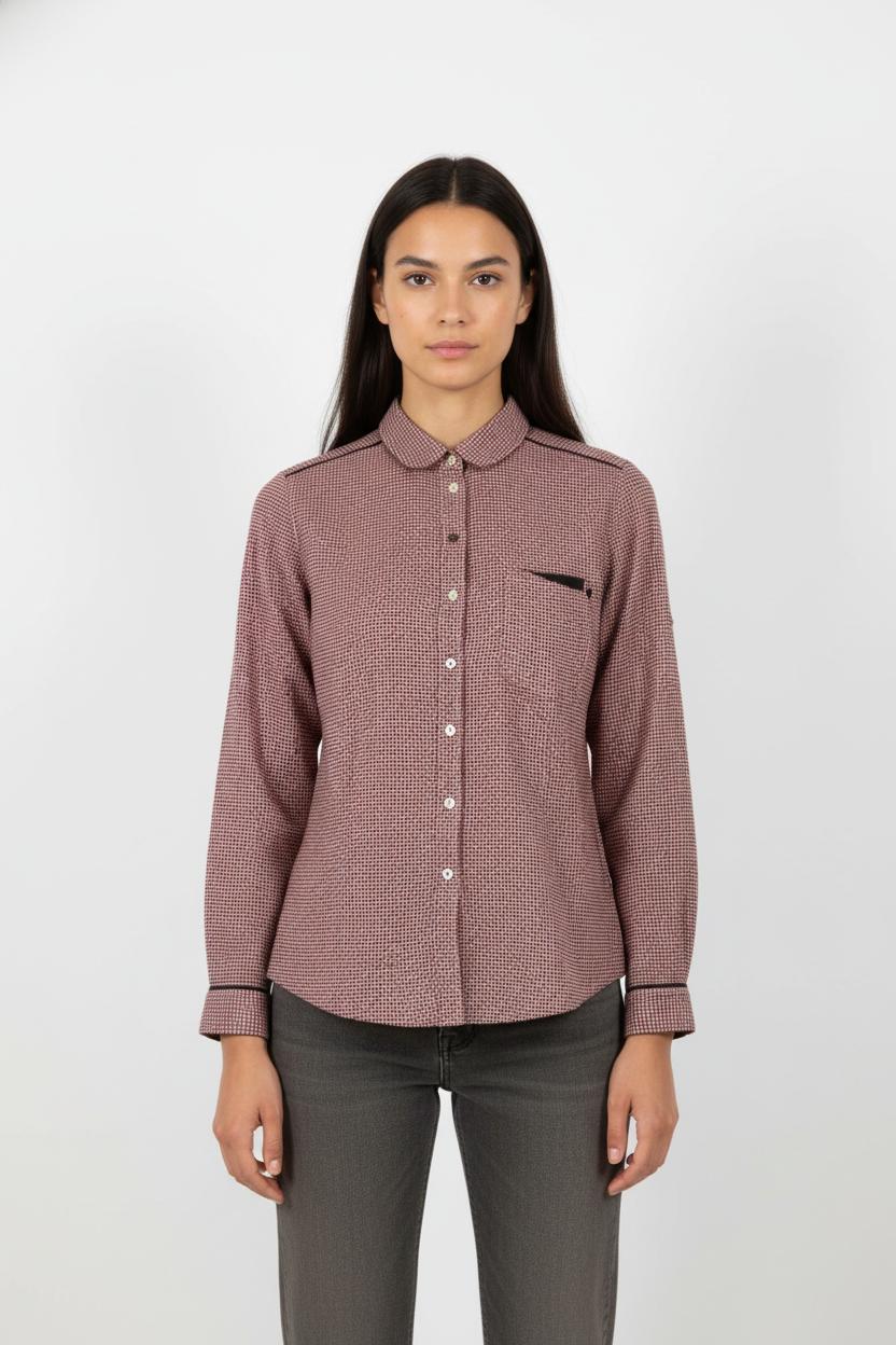 Chemise bordeaux à carreaux - Taille M/38
