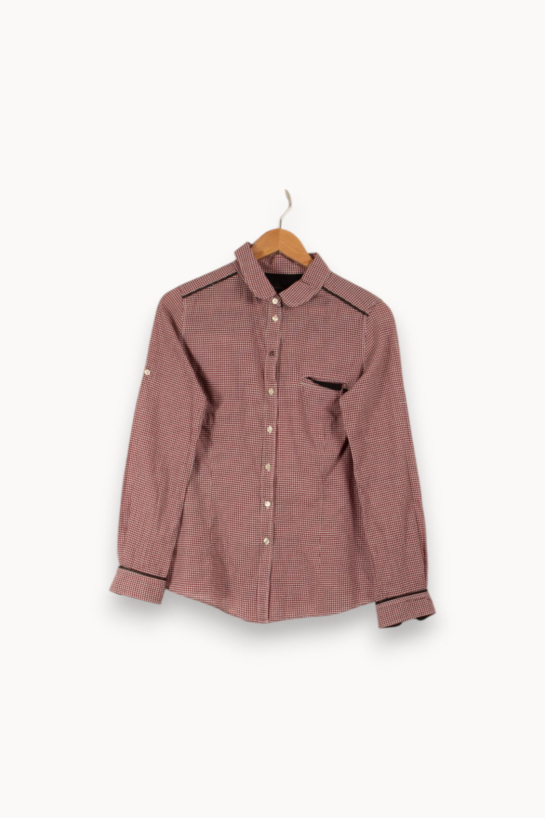 Chemise bordeaux à carreaux - Taille M/38 de la marque IKKS | PARAD28763 - Vendu par Paradigme - Image 1