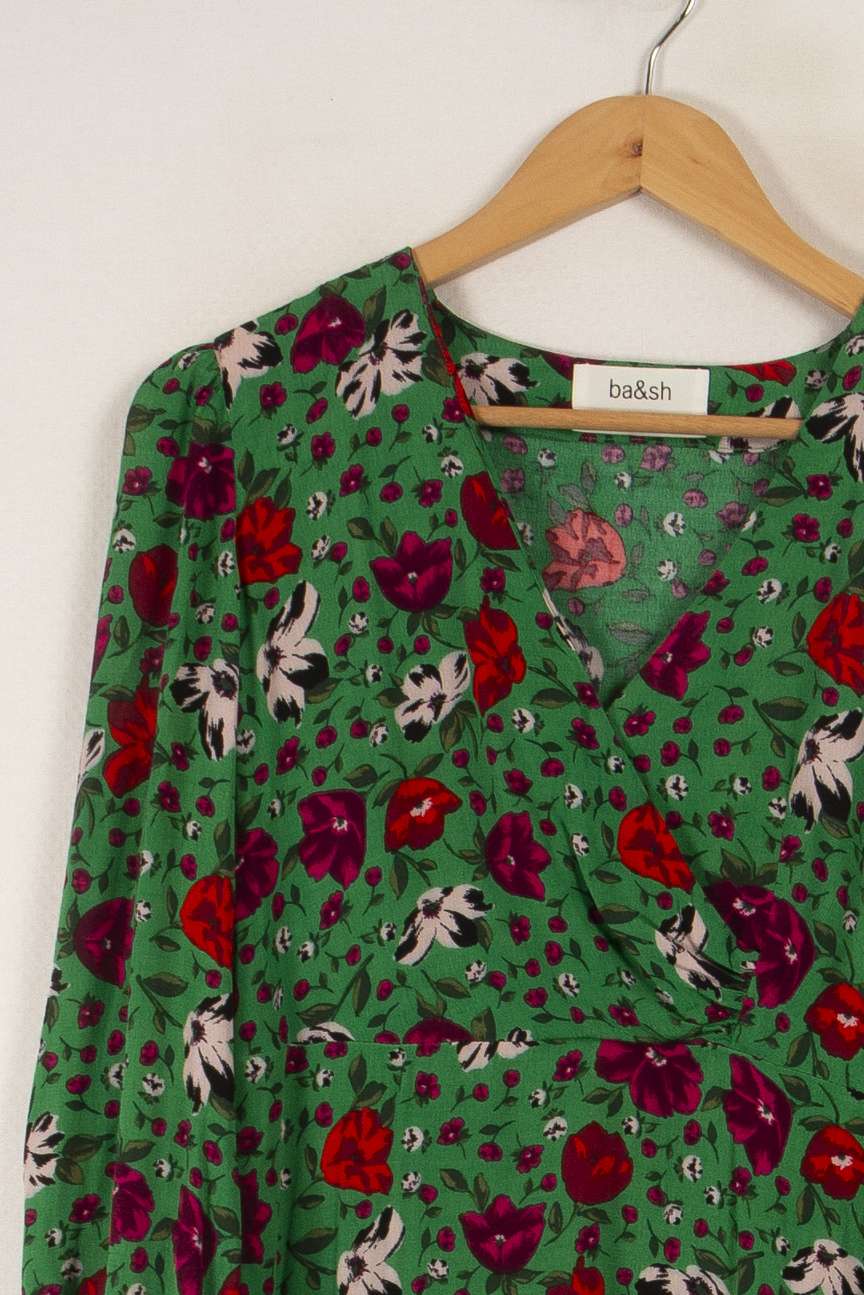 Robe verte à motifs - Taille S/36 de la marque ba&sh | PARAD28782 - Vendu par Paradigme - Image 1