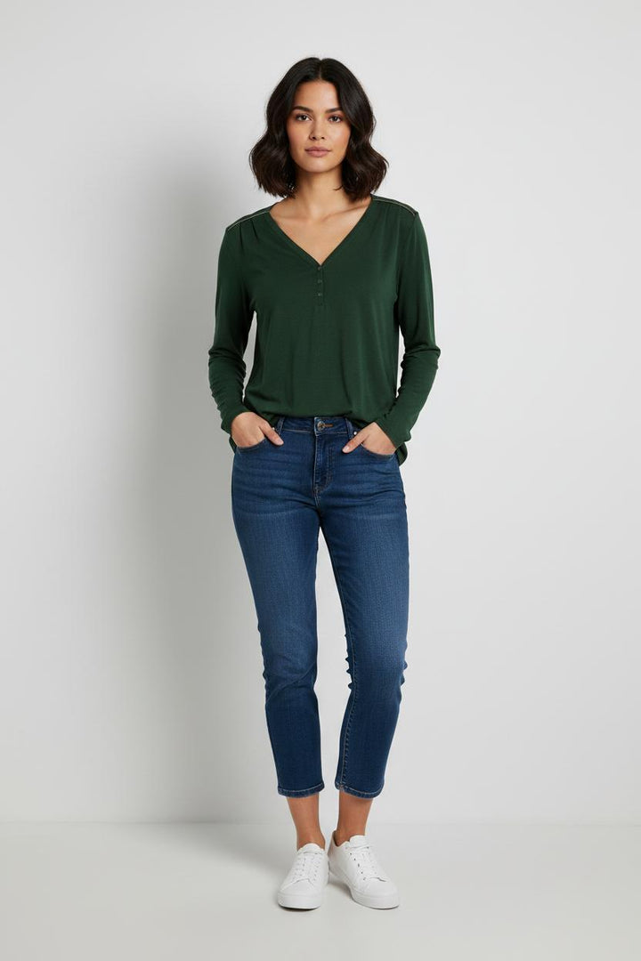 T-shirt manches longues vert - Taille XS/34
