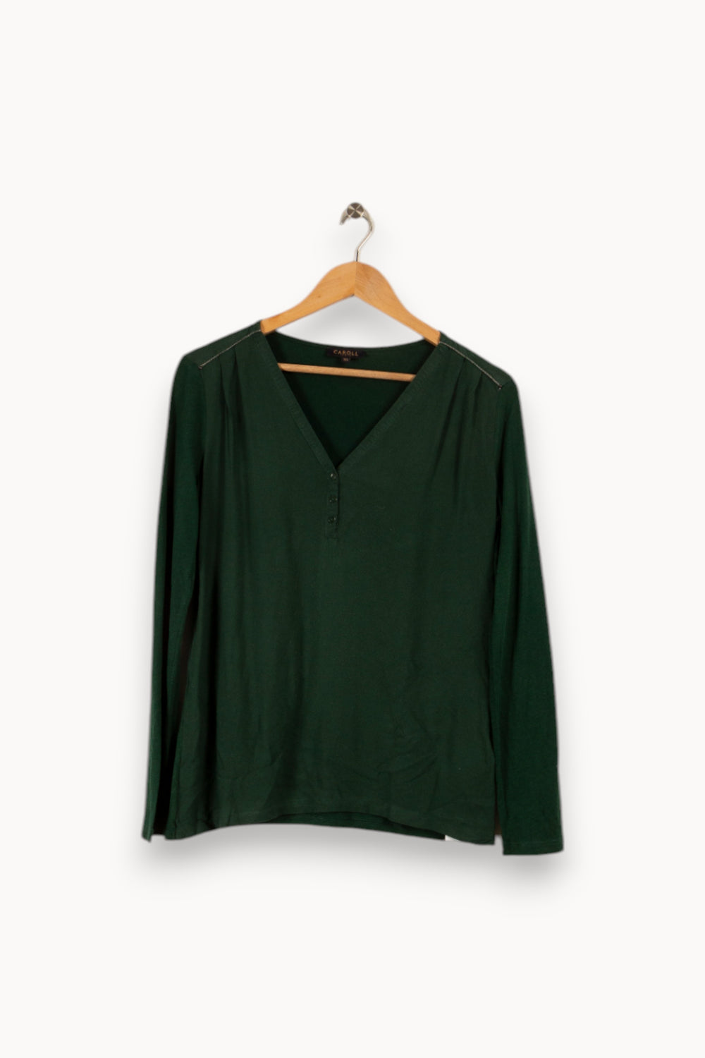 T-shirt manches longues vert - Taille XS/34 de la marque Caroll | PARAD28815 - Vendu par Paradigme - Image 1