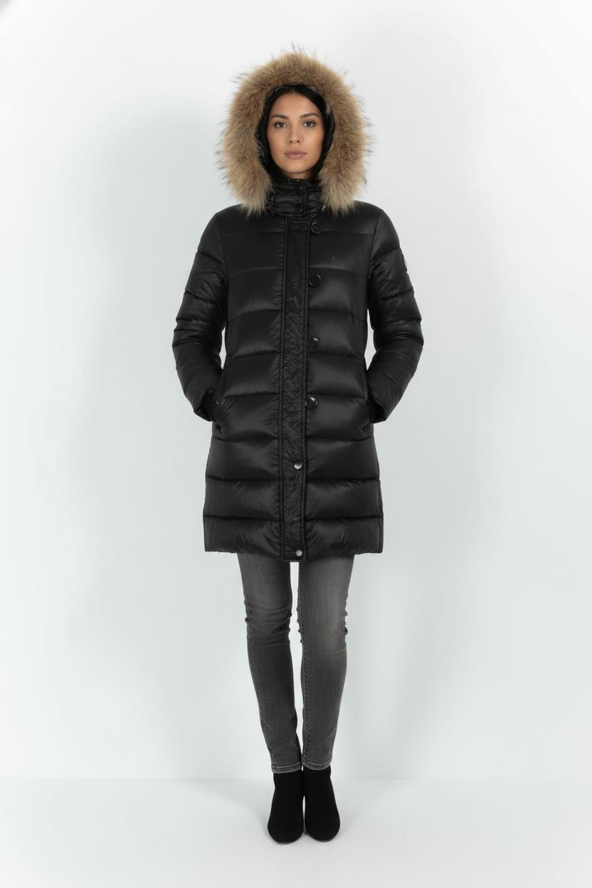 Doudoune Longue Noire - Taille S/36 de la marque Moncler | PARAD28823 - Vendu par Paradigme - Image 1
