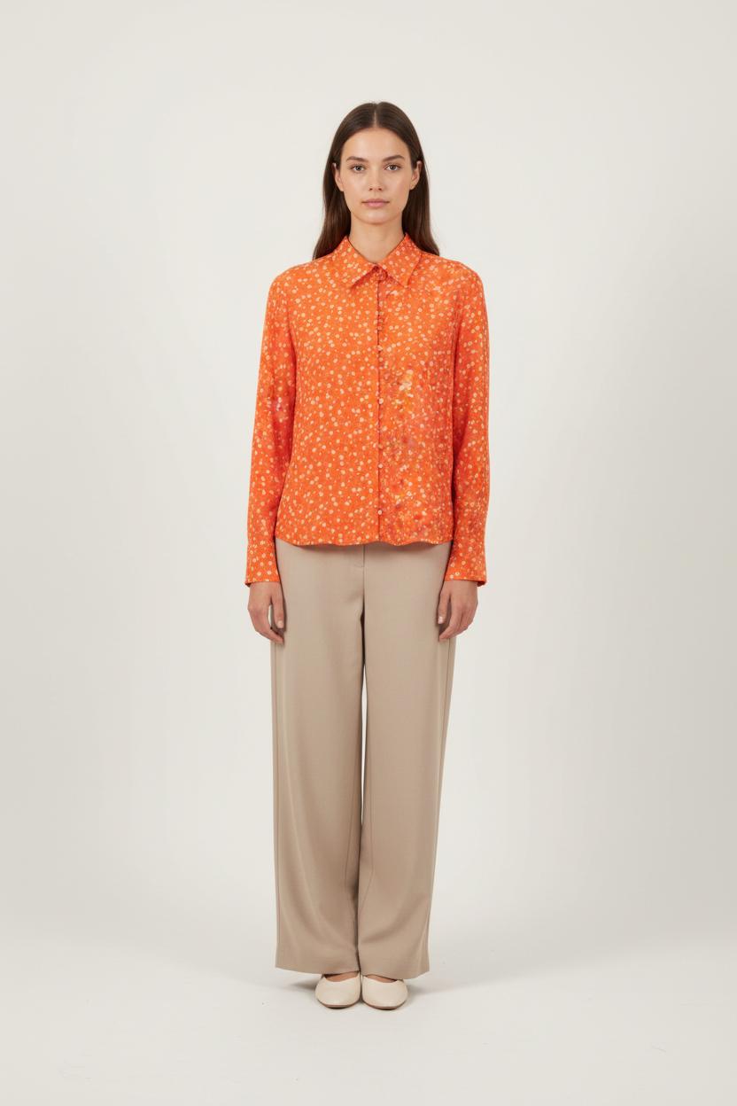 Chemise Orange et Blanche - Taille S/36 de la marque SAAJ | PARAD28854 - Vendu par Paradigme - Image 1