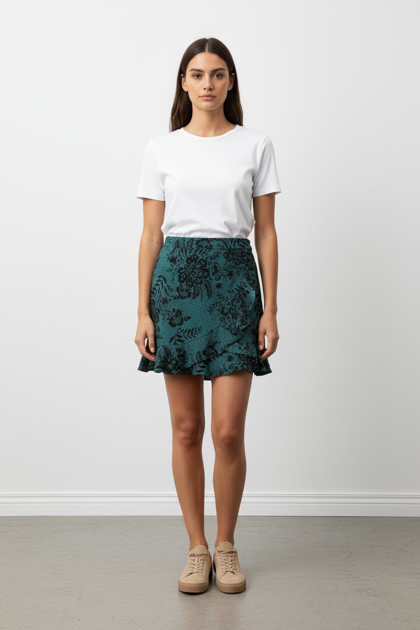 Jupe verte à motifs - Taille S/36
