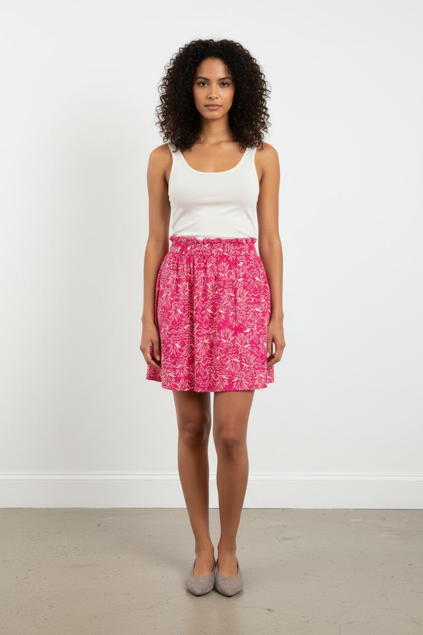 Jupe rose à motifs - Taille M/38