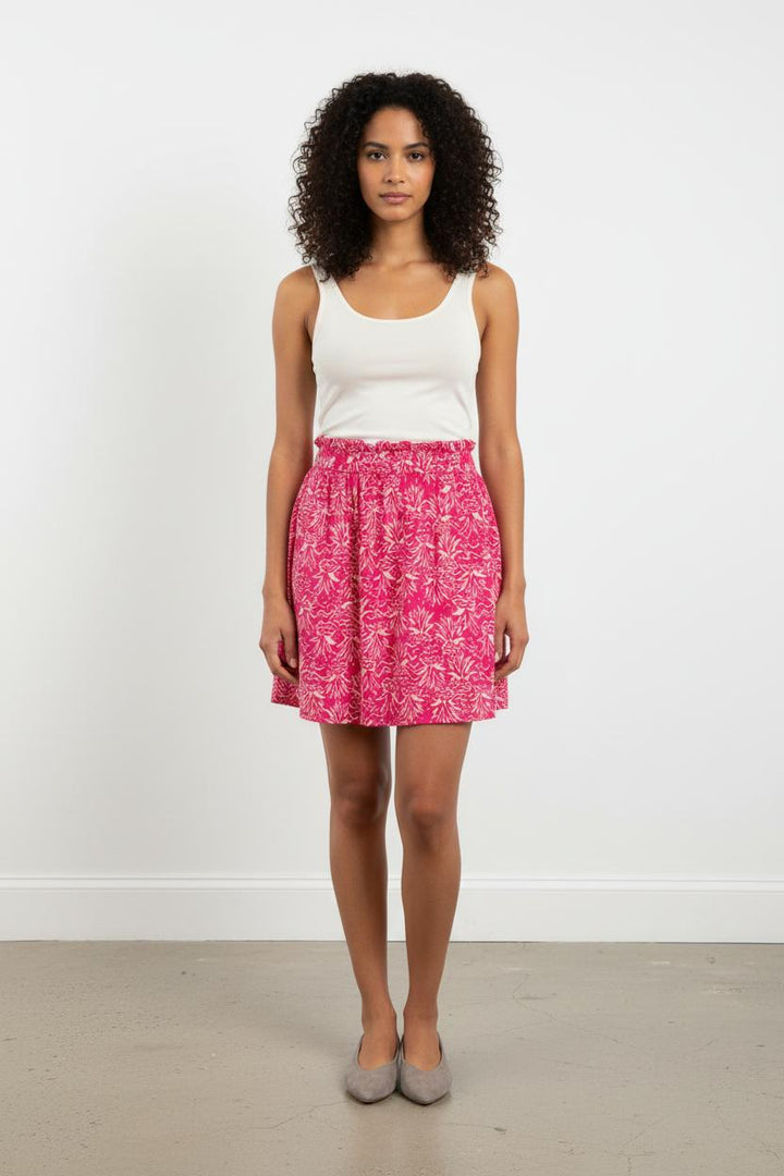 Jupe rose à motifs - Taille M/38
